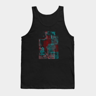 Digital Glitch Art Cursed Internet Image Design #1 Tank Top